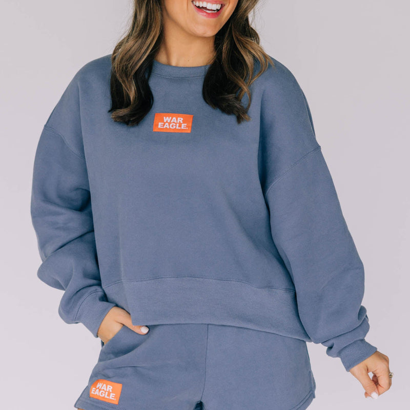 The Denim Becca Crewneck | War Eagle Woven Label