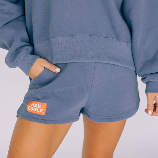 The Becca Shorts War Eagle Woven Label | Denim
