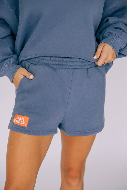 The Becca Shorts War Eagle Woven Label | Denim