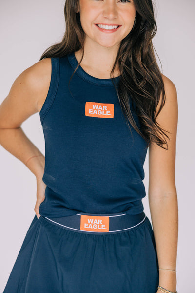 The Navy Alli Airy Tank | War Eagle Woven Label