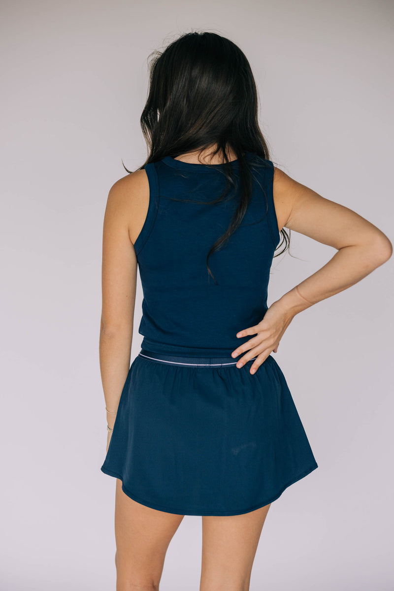 The Navy Alli Airy Tank | War Eagle Woven Label