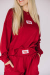 The Ava Airy Shorts Roll Tide Woven Label | Deep Red
