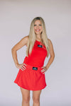 The Alli Tennis Skort Go Dawgs Woven Label | Bright Red
