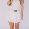 The Alli Tennis Skort War Eagle Woven Label | Bone