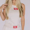 The Alli Airy Tank Roll Tide Woven Label | Bone