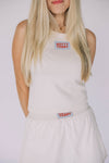 The Alli Tennis Skort Hotty Toddy Woven Label | Bone