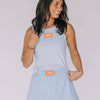The Alli Ribbed Tank War Eagle Woven Label | Light Blue