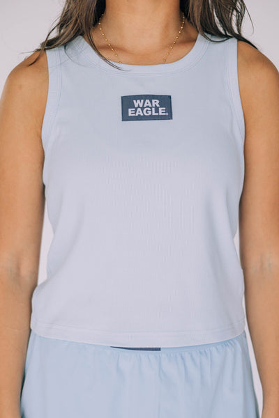 The Light Blue Alli Airy Tank | War Eagle Woven Label