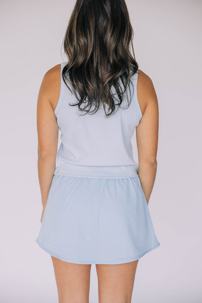 The Light Blue Alli Airy Tank | War Eagle Woven Label