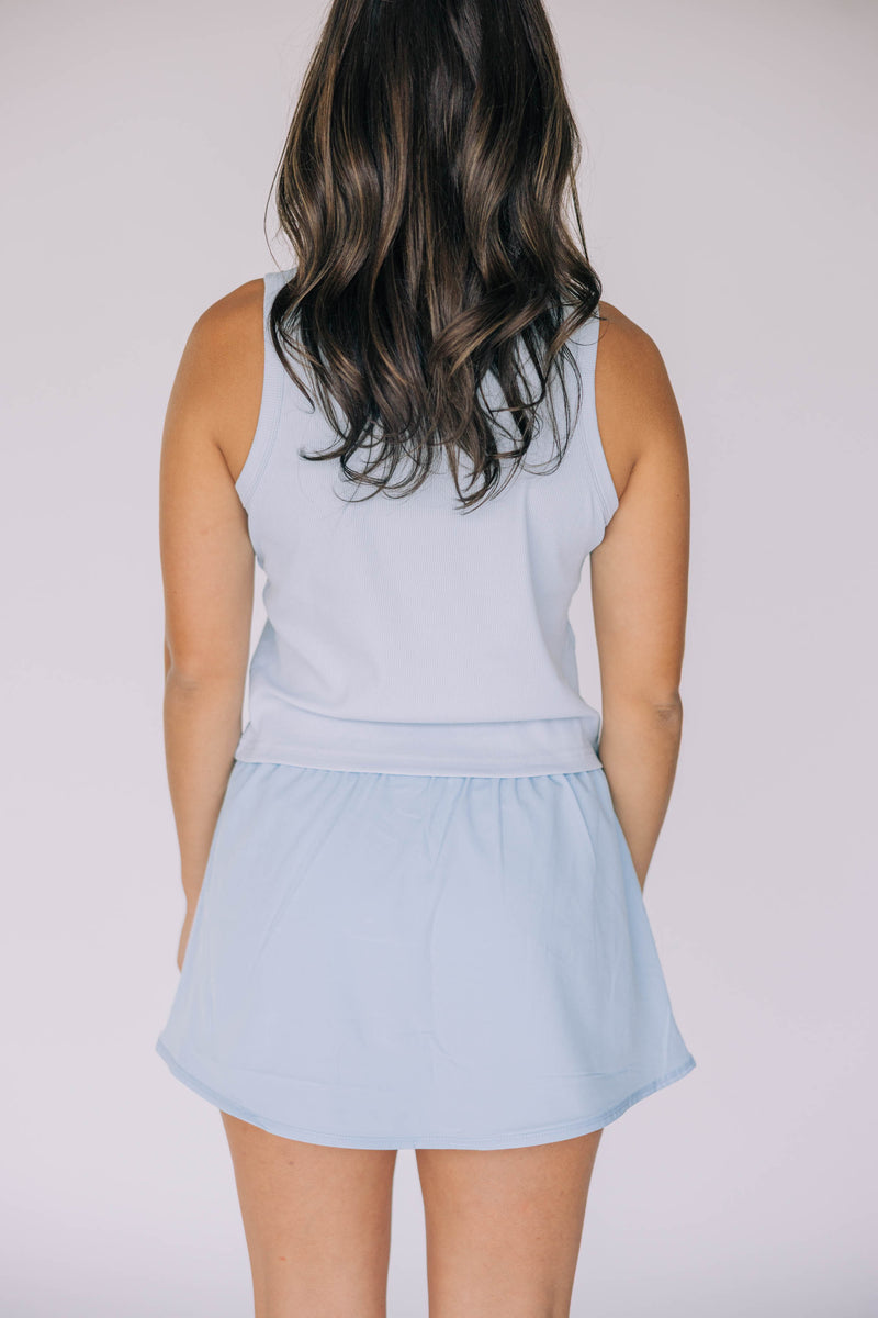 The Light Blue Alli Airy Tank | War Eagle Woven Label