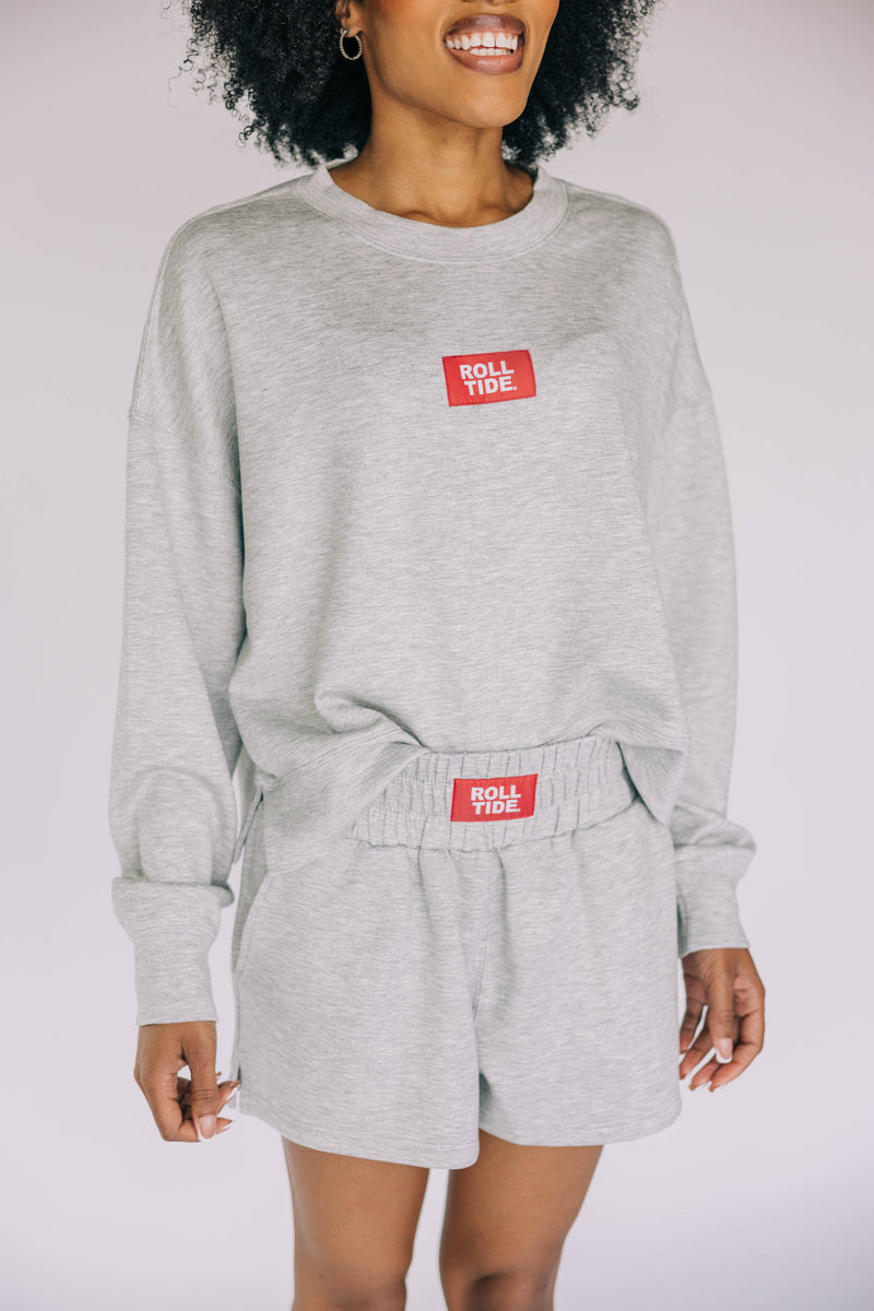The Heather Grey Ava Airy Shorts | Roll Tide Woven Label