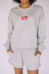 The Ava Airy Crewneck Roll Tide Woven Label | Heather Grey