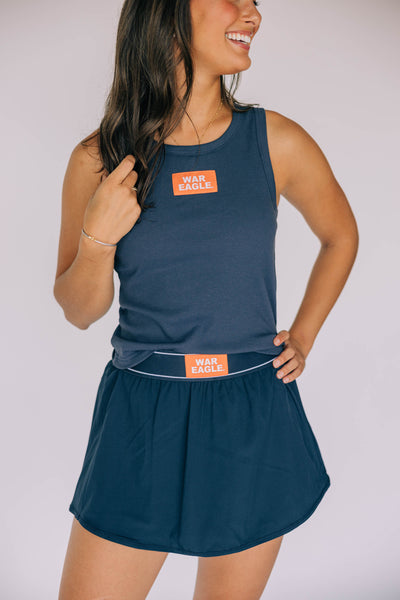 The Youth Light Blue Liz Ribbed Tank | Hotty Toddy Woven Label