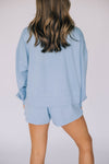 The Ava Airy Crewneck War Eagle Woven Label | Light Blue
