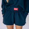 The Ava Airy Shorts Hotty Toddy Woven Label | Navy