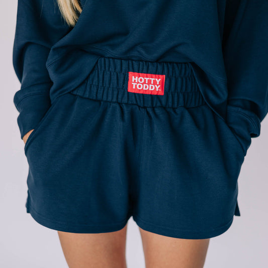 The Ava Airy Crewneck Hotty Toddy Woven Label | Navy