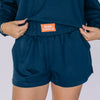 The Ava Airy Shorts War Eagle Woven Label | Navy