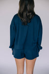 The Ava Airy Shorts War Eagle Woven Label | Navy
