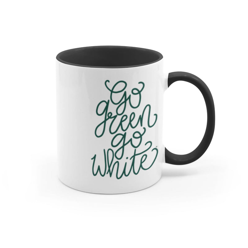 The Go Green Go White Script | Accent Mug