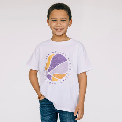 The Purple & Gold Basketball | White Toddler Tee