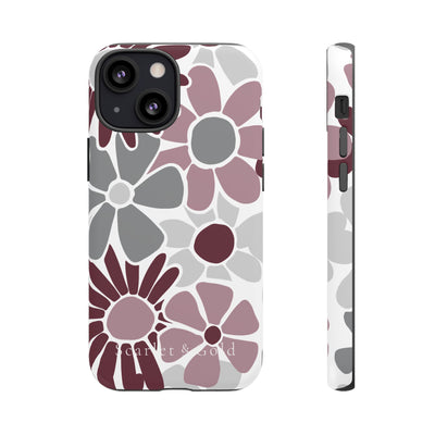 The Maroon & White Floral | Phone Case