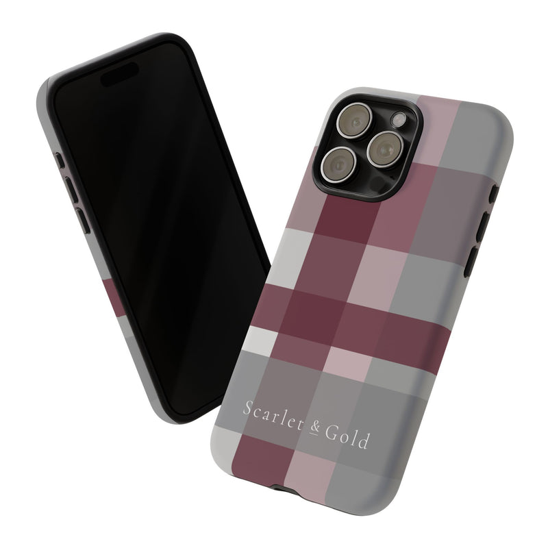 The Maroon & White Plaid | Phone Case