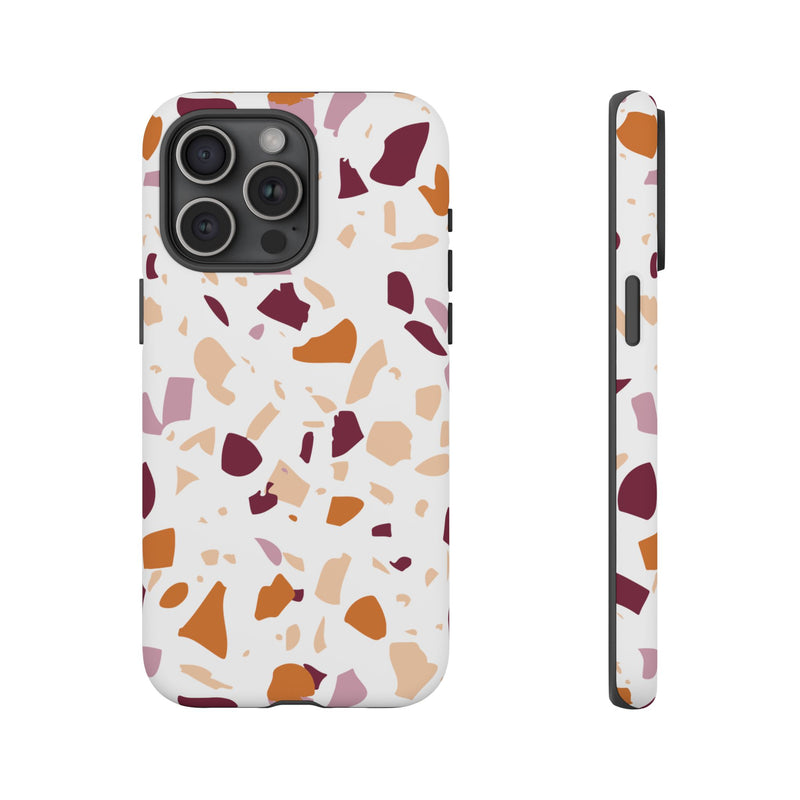 The Maroon & Orange Terrazzo | Phone Case