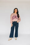 The Mallory Applique Crewneck State Applique | Blush