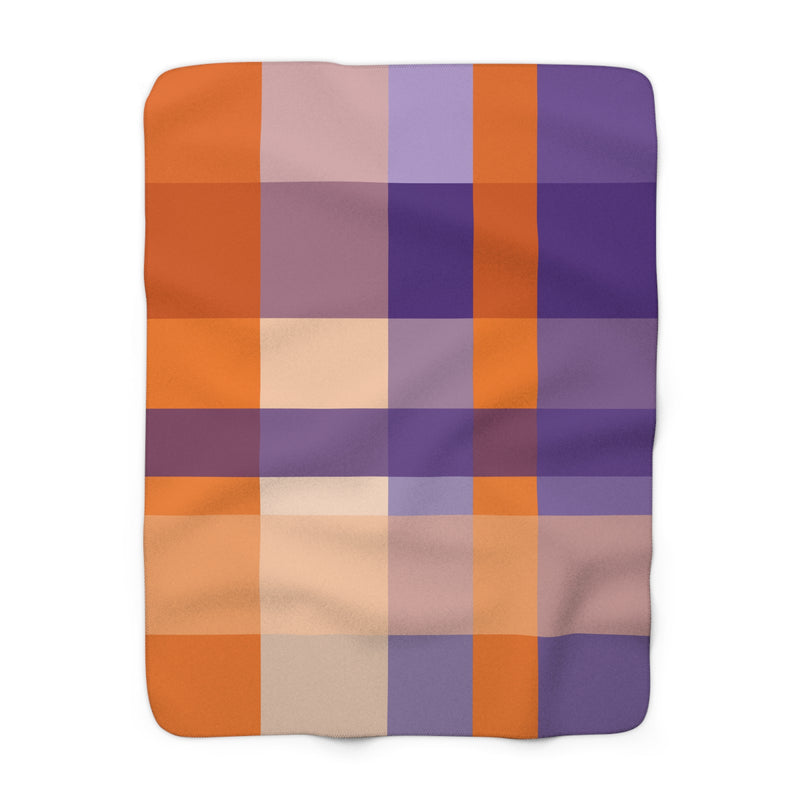 The Orange & Purple Plaid | Sherpa Fleece Blanket