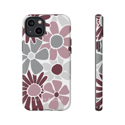 The Maroon & White Floral | Phone Case