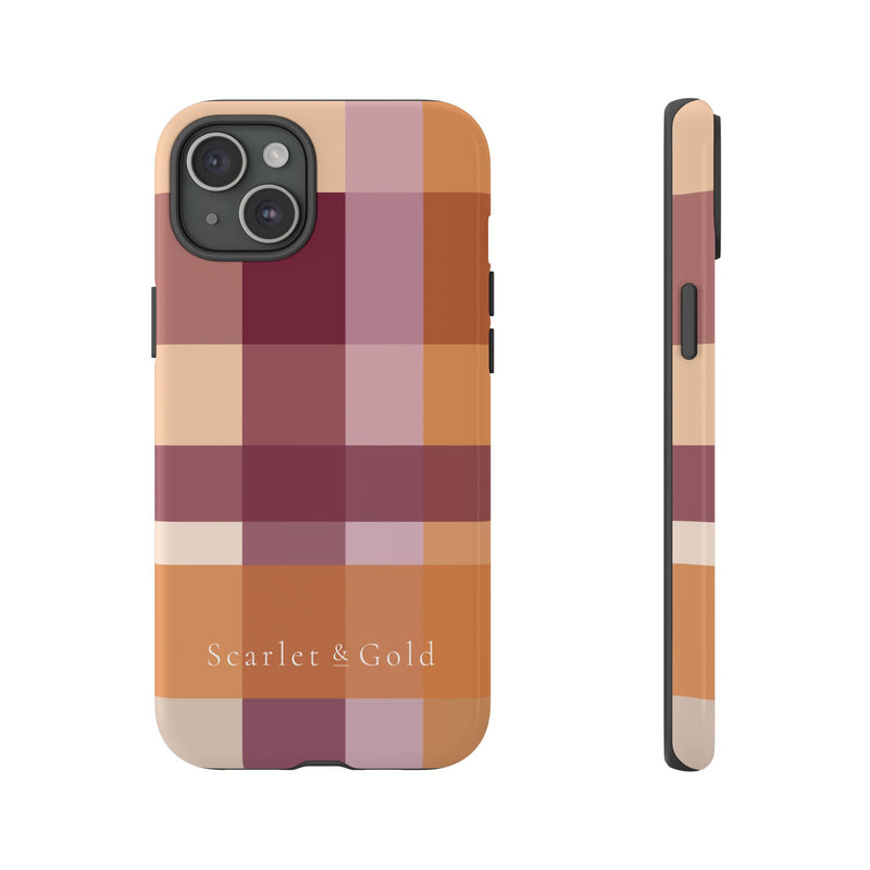 The Maroon & Orange Plaid | Phone Case