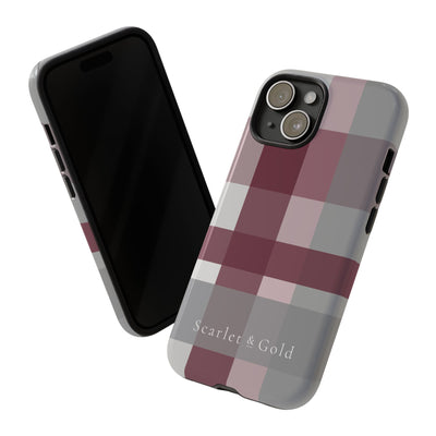 The Maroon & White Plaid | Phone Case