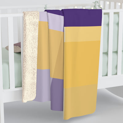 The Yellow & Purple Plaid | Sherpa Fleece Blanket