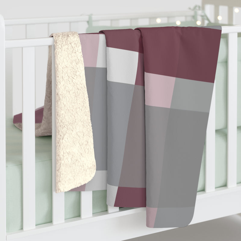 The Maroon & White Plaid | Sherpa Fleece Blanket