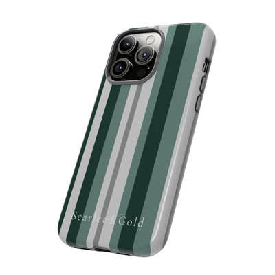 The Green & Grey Stripes | Phone Case