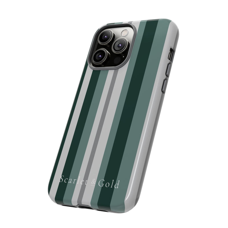 The Green & Grey Stripes | Phone Case