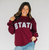 The Mallory Mockneck Mississippi State Gingham | Deep Maroon