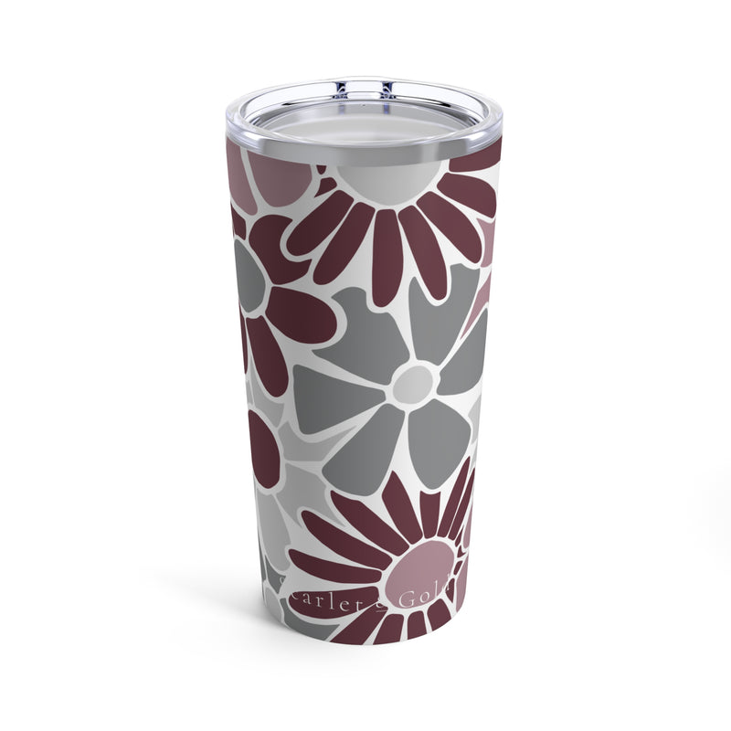 The Maroon & White Floral | Tumbler 20oz