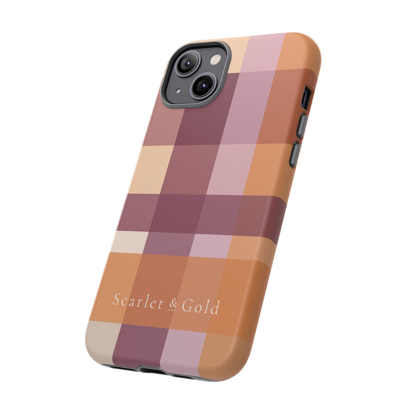 The Maroon & Orange Plaid | Phone Case