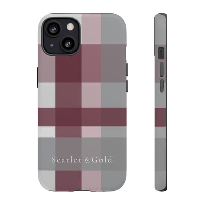 The Maroon & White Plaid | Phone Case