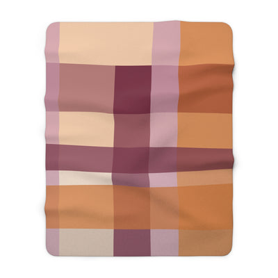 The Maroon & Orange Plaid | Sherpa Fleece Blanket