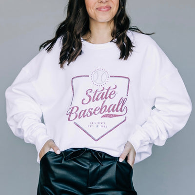 The MSU Baseball Plate | White Sweatshirt