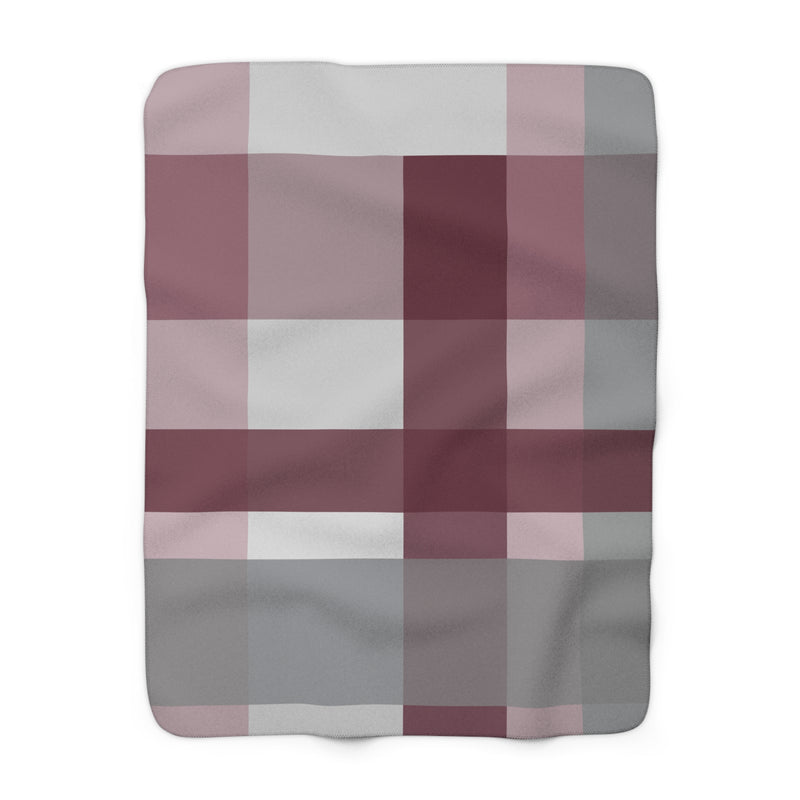 The Maroon & White Plaid | Sherpa Fleece Blanket