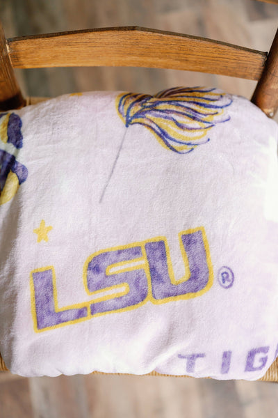 The LSU Flannel Fleece Blanket