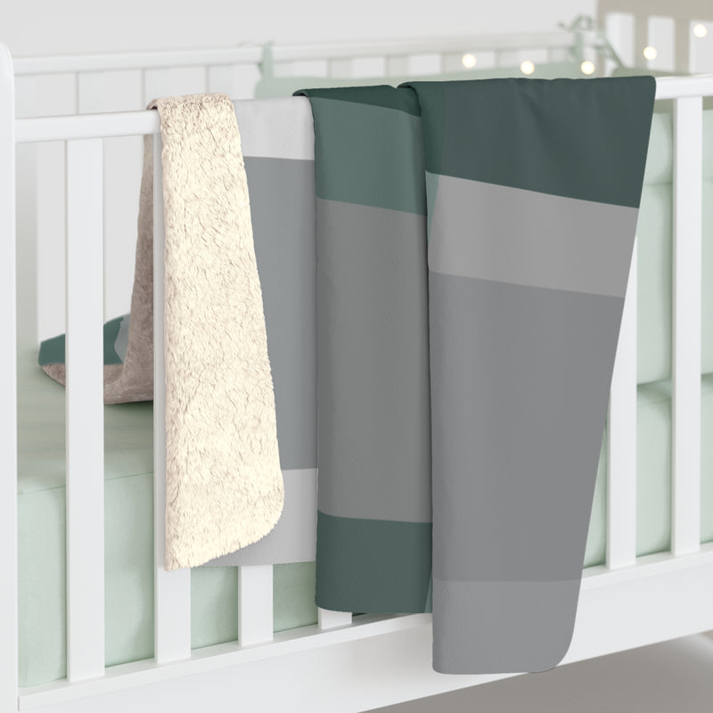 The Green & Grey Plaid | Sherpa Fleece Blanket