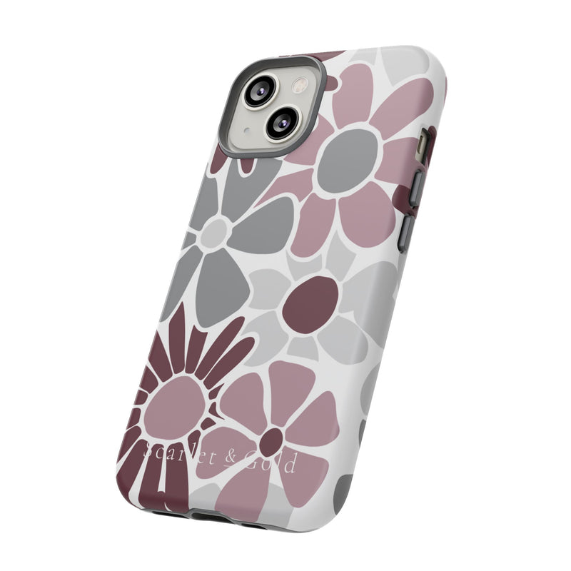 The Maroon & White Floral | Phone Case