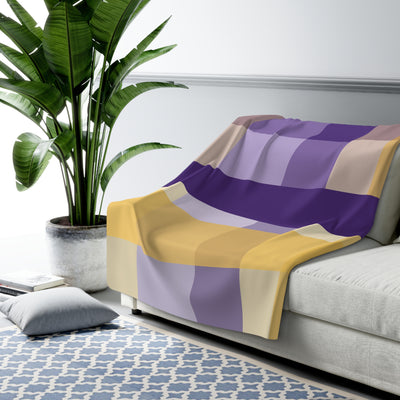 The Yellow & Purple Plaid | Sherpa Fleece Blanket