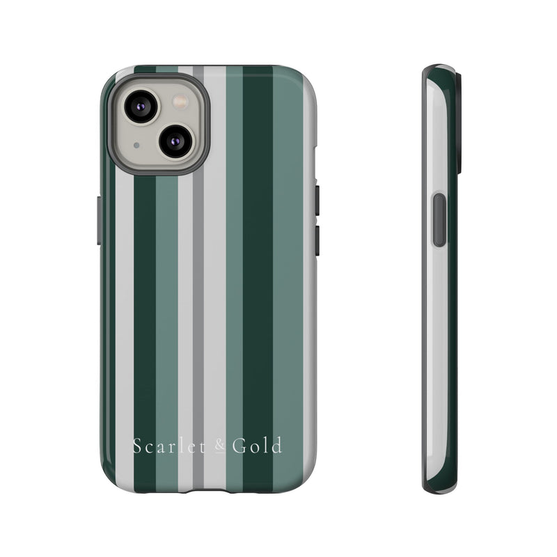 The Green & Grey Stripes | Phone Case