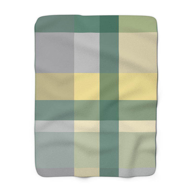 The Green & Yellow Plaid | Sherpa Fleece Blanket