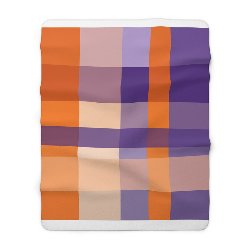 The Orange & Purple Plaid | Sherpa Fleece Blanket